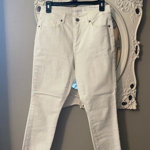 Loft Chewed Hem Curvy Skinny White Crop Sz 27 NWT